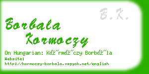 borbala kormoczy business card